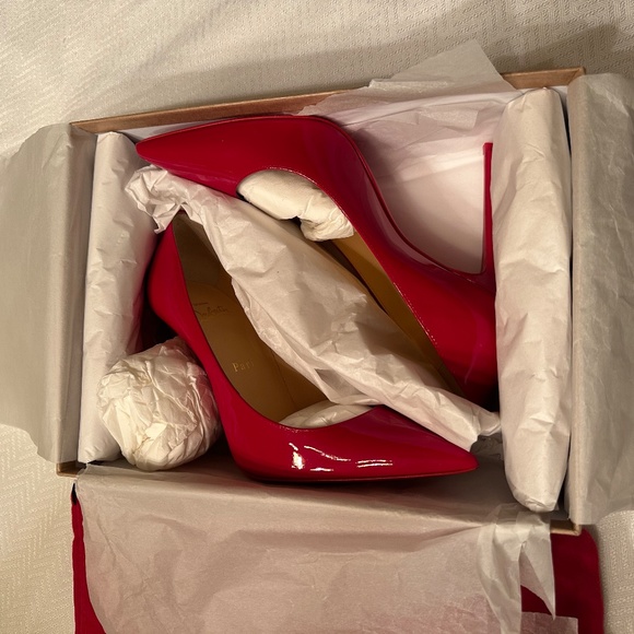 Christian Louboutin Kate Red Patent 100 mm Heels, Size 37 - Picture 13 of 14